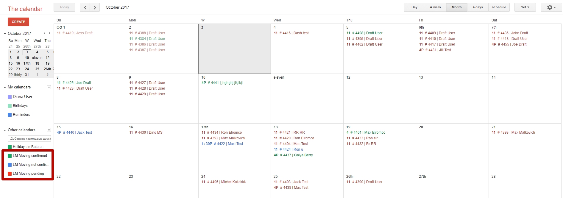 Google Calendar Integration (Training 1) MoveBoard Documentation